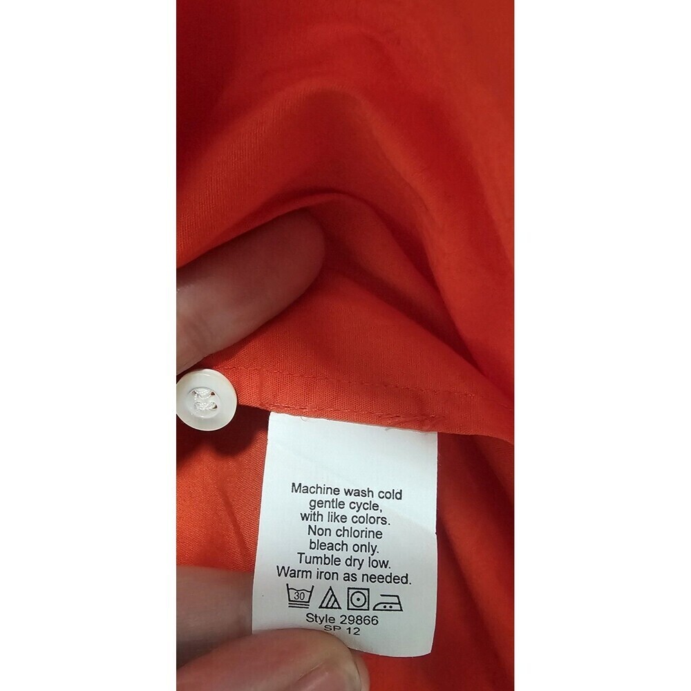 Woman J. Crew Haberdashery Refined Stretch Button Cotton Blend Shirt XS Orange - Picture 8 of 9